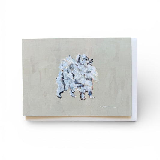 "Pomeranian White" framable card