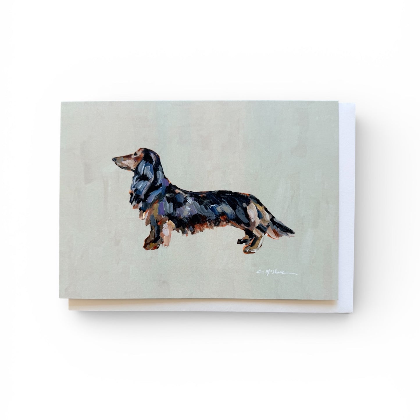 "Dachshund Black & Tan" framable card