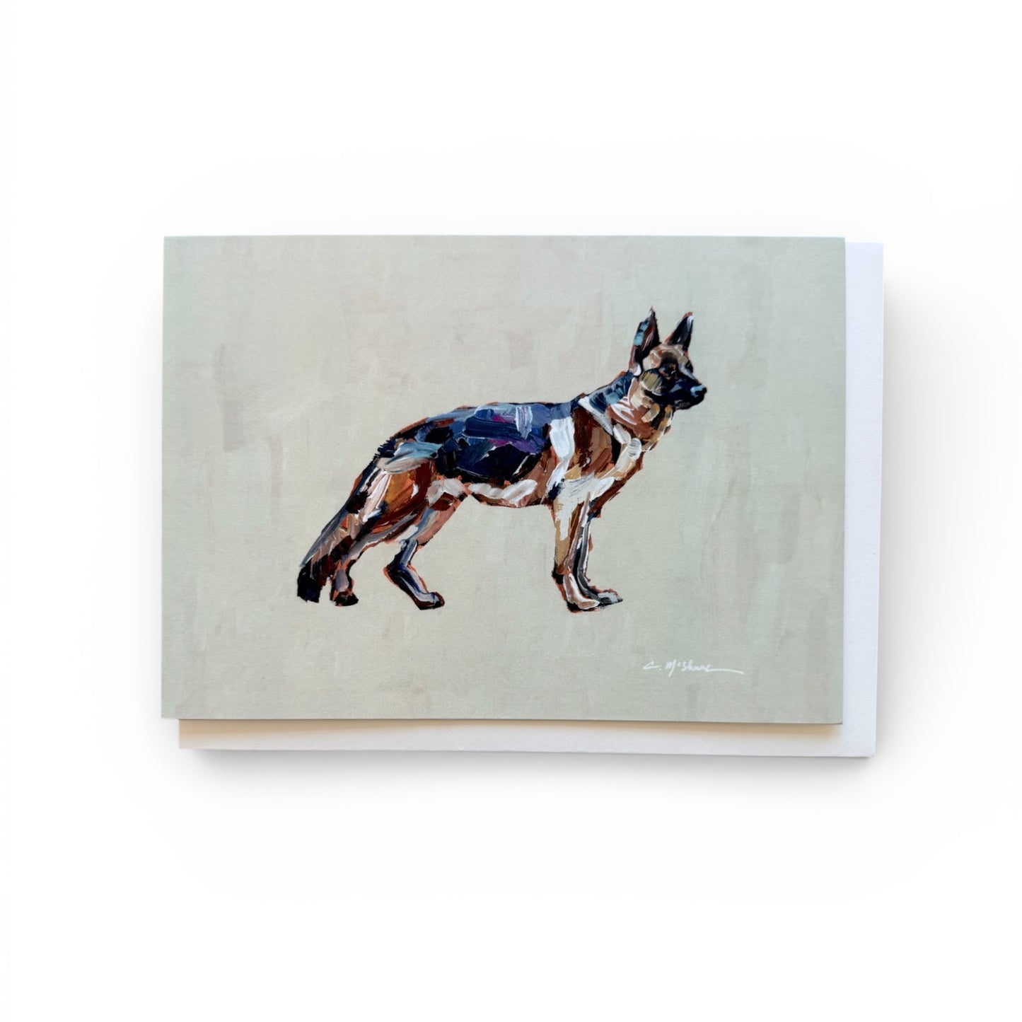 "German Shepherd Black & Tan" framable card
