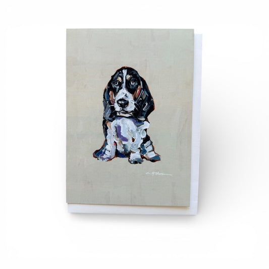 "Basset Hound Black & White" framable card