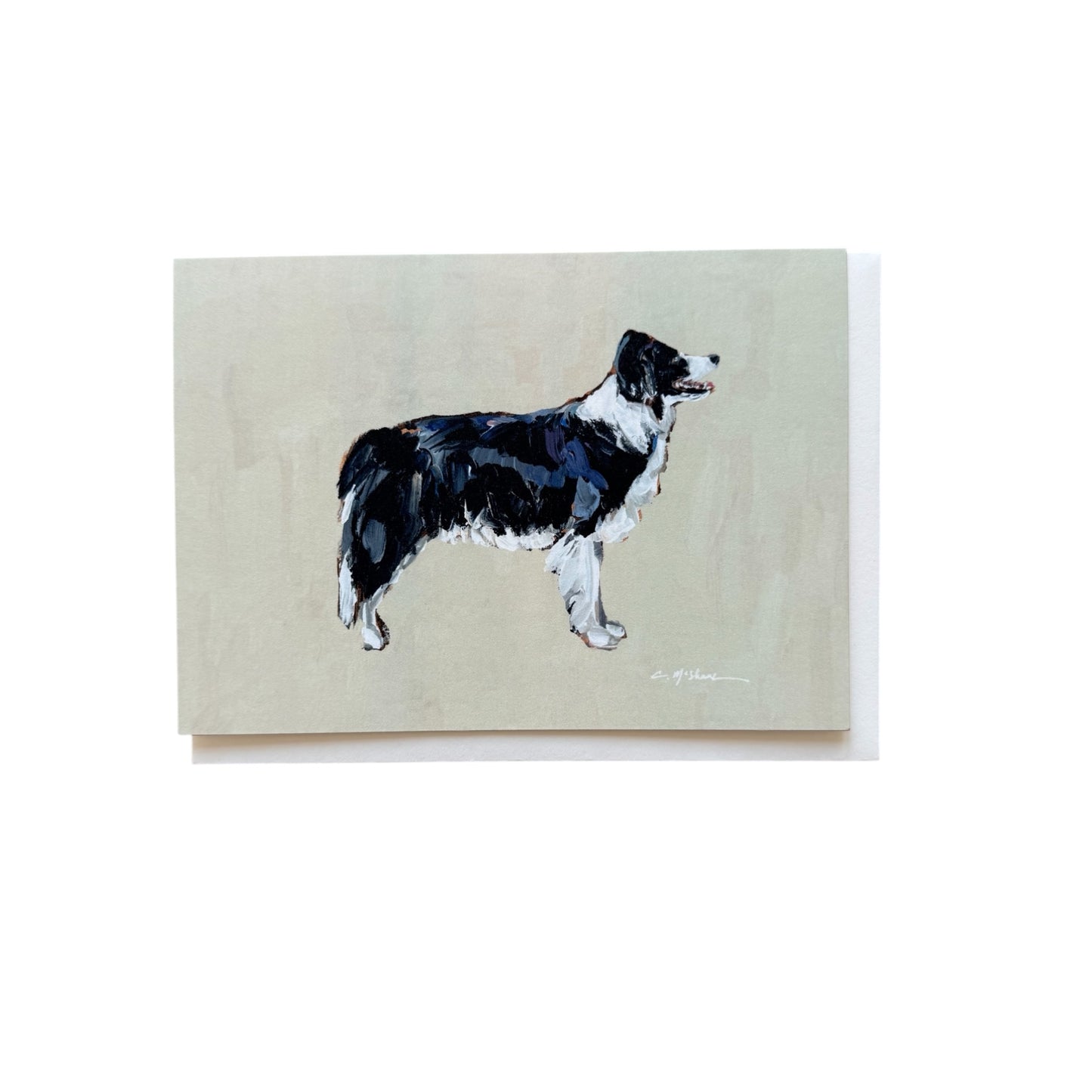 "Border Collie Black & White" framable card