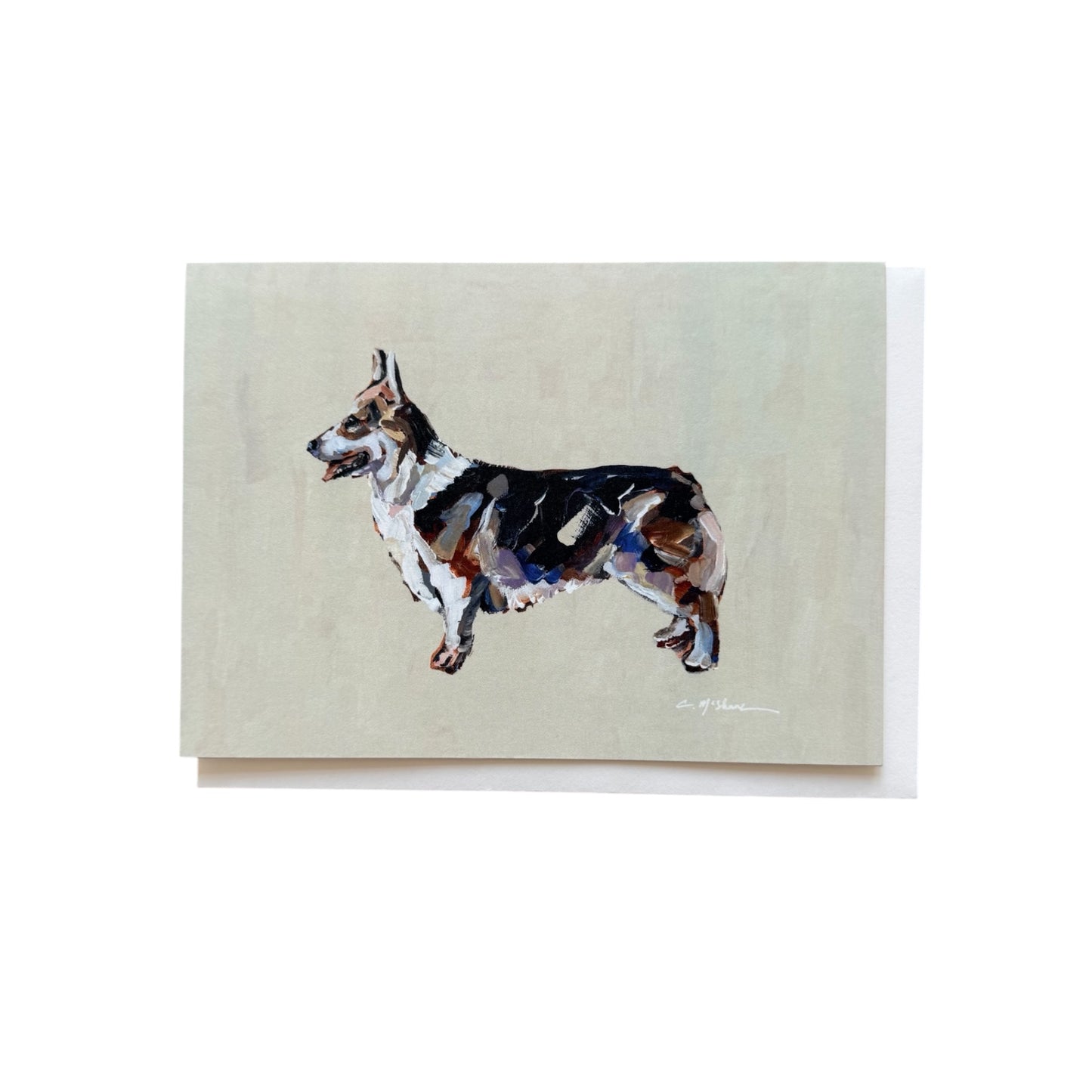 "Corgi Tri" framable card