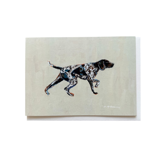 German Shorthaired Pointer Pointing Frameable Dog Card