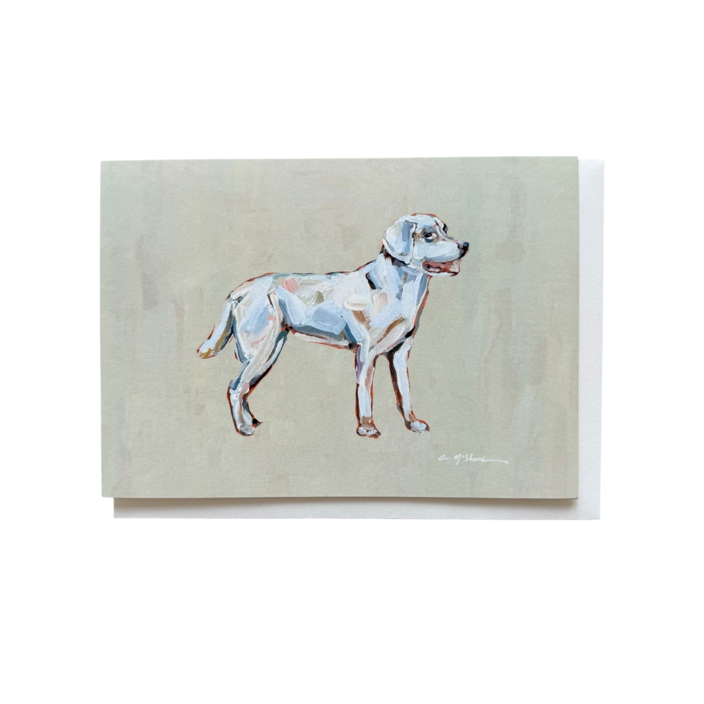 White Labrador Frameable Dog Card