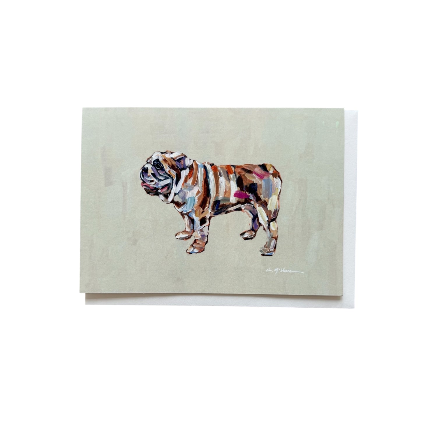 Abstract English Bulldog Frameable Dog Card