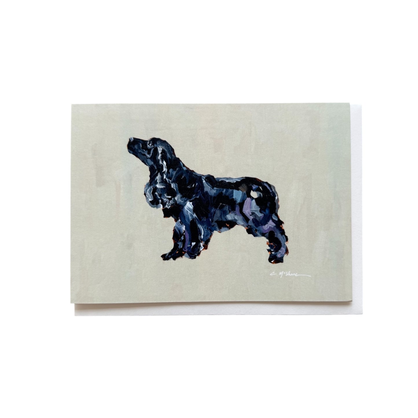 Black English Cocker Spaniel Frameable Dog Card