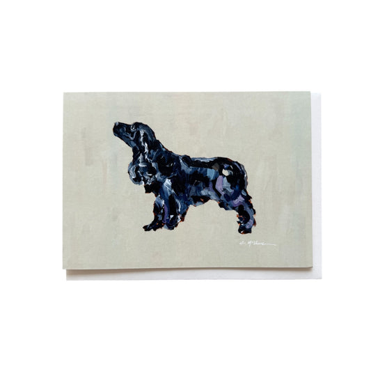 "English Cocker Spaniel Black" framable card