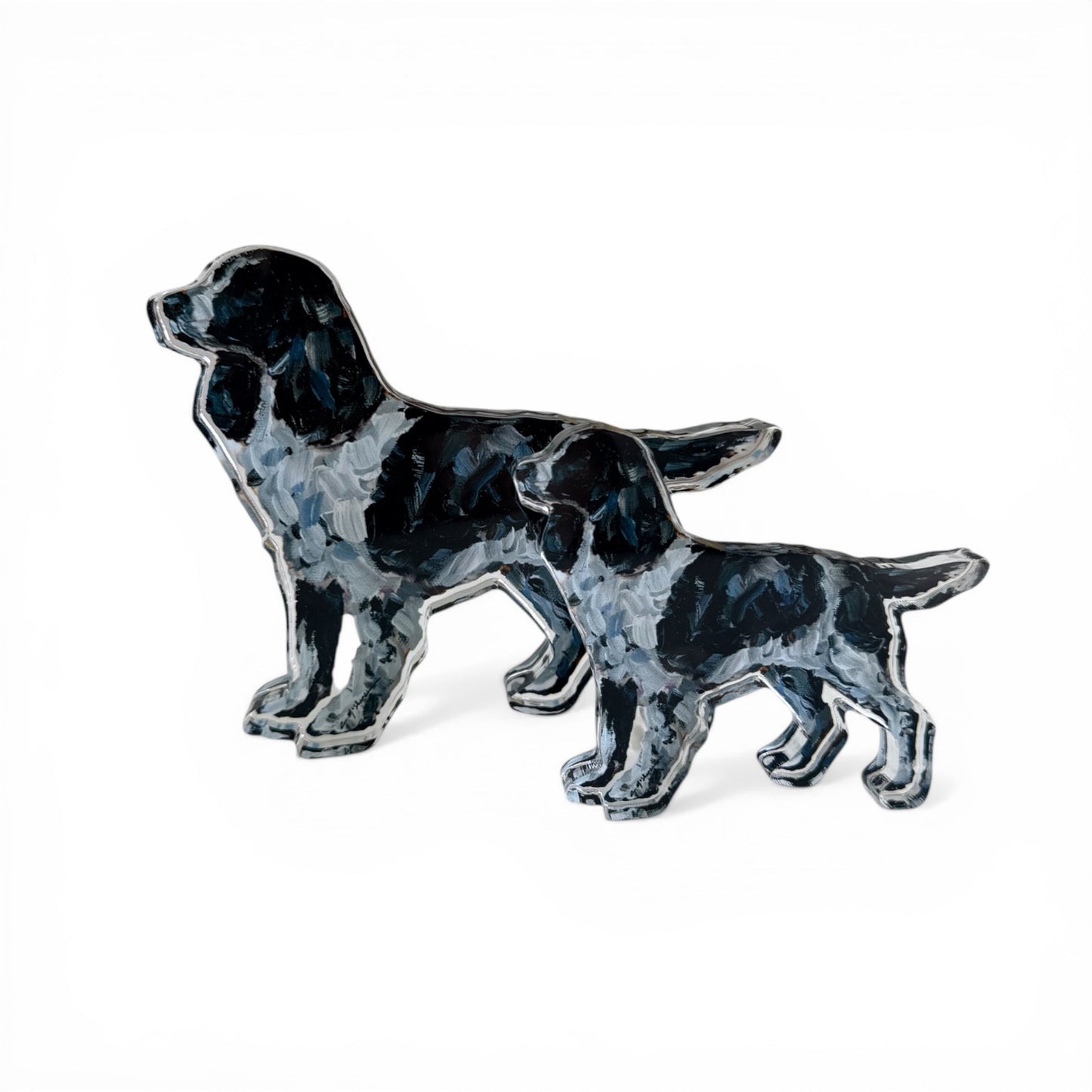 "English Springer Spaniel black & white" acrylic