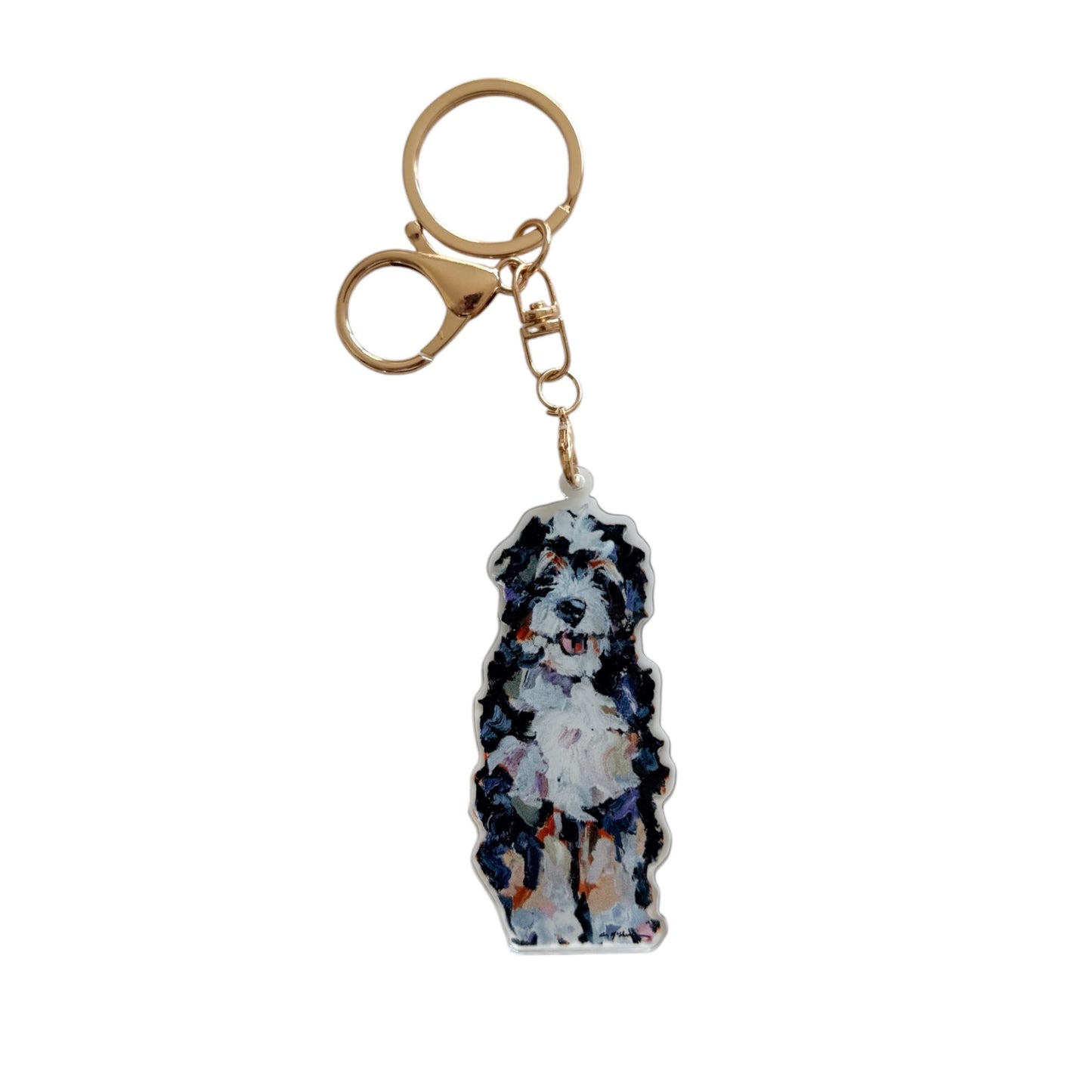 "Bernedoodle" bag charm