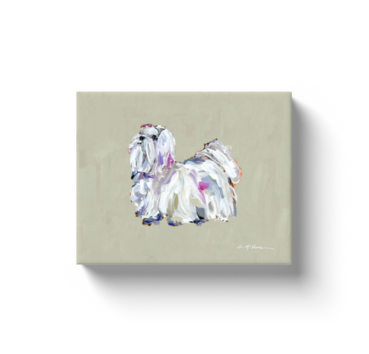 Maltese Long Hair Dog Canvas Print