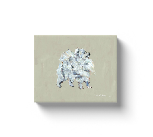"Pomeranian White" canvas prin