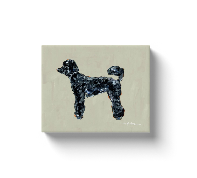 "Poodle Black" canvas print