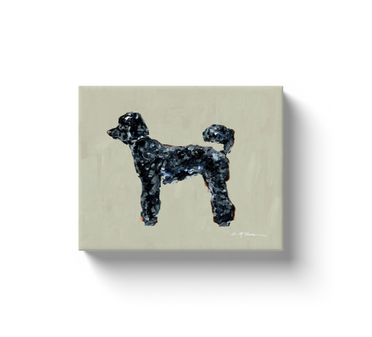 Black Poodle Dog Canvas Print