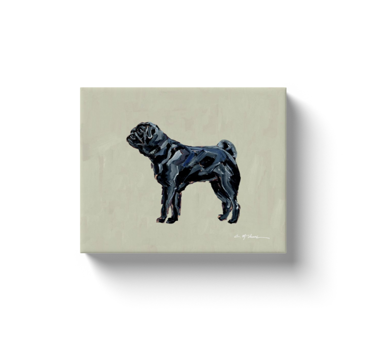"Pug Black" canvas print