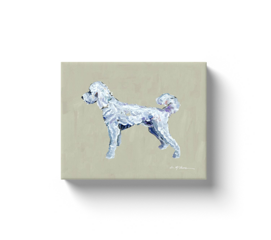 White Goldendoodle Dog Canvas Print