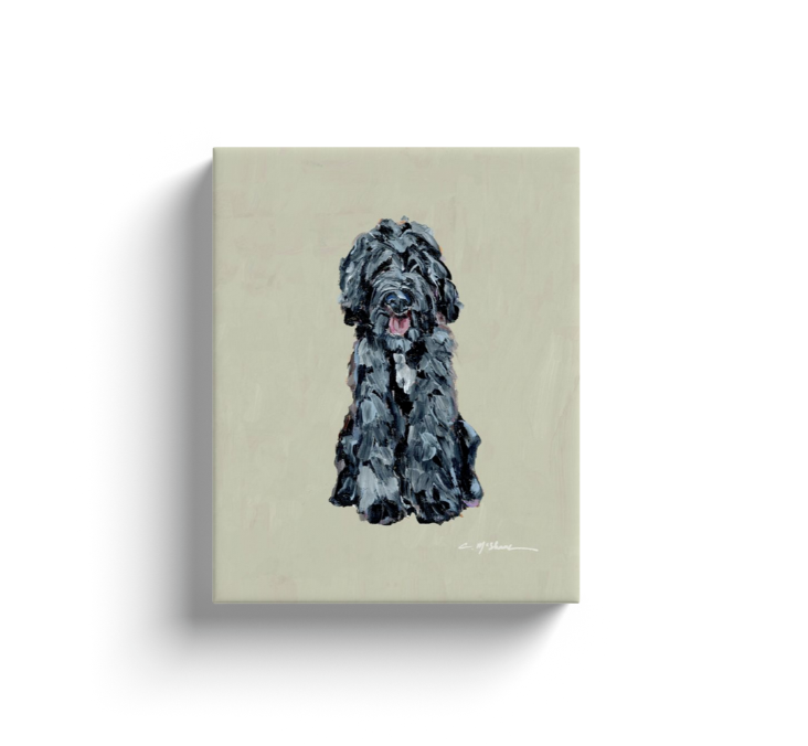 "Doodle black shaggy" canvas print