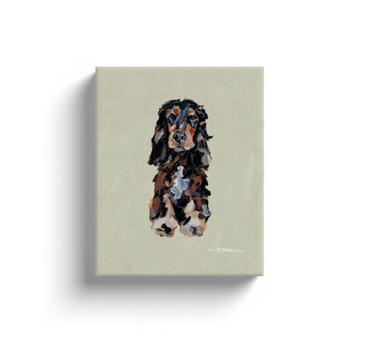 "English Cocker Spaniel black & tan" canvas print