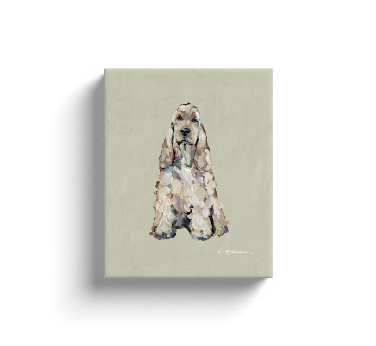 "English Cocker Spaniel blonde" canvas print