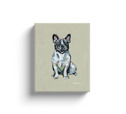 "French Bulldog black & white" canvas print