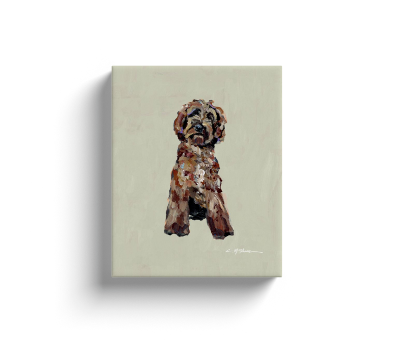 "Goldendoodle Red" canvas print