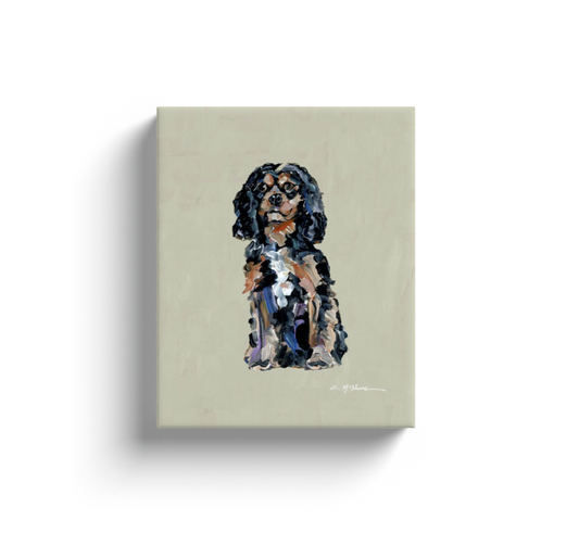 "Cavalier King Charles Black & Tan" canvas print