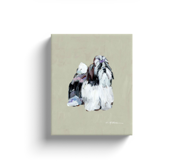 "Shih Tzu with Purple Bow" canvas print