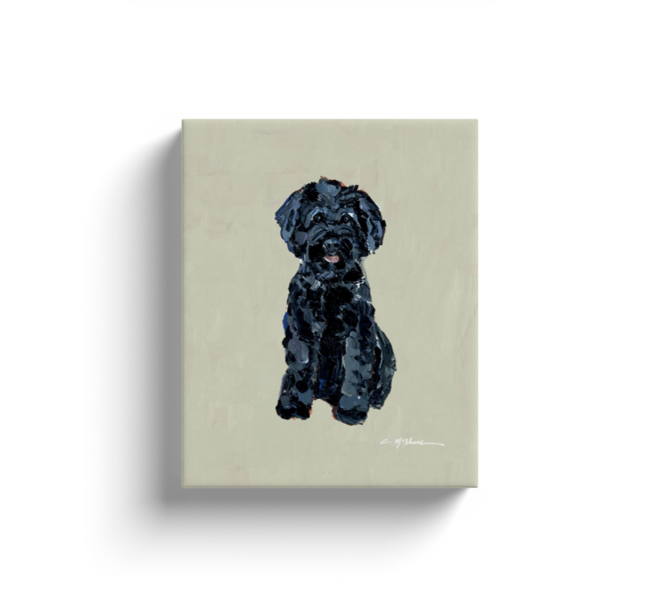 "Black Small Doodle" canvas print