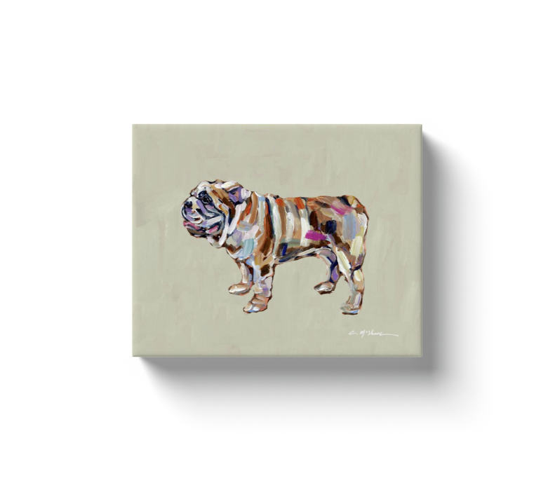 "English Bulldog Abstract" canvas print