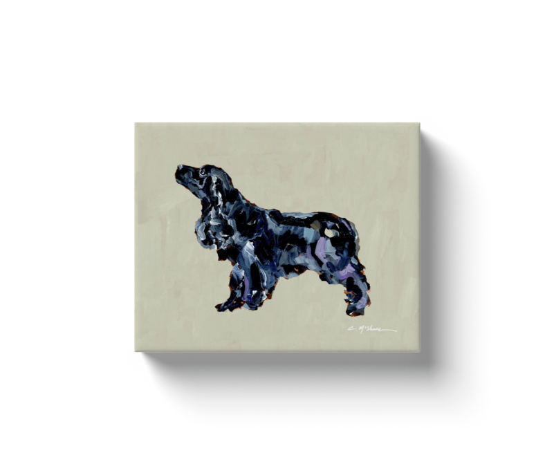 "English Cocker Spaniel Black" canvas print