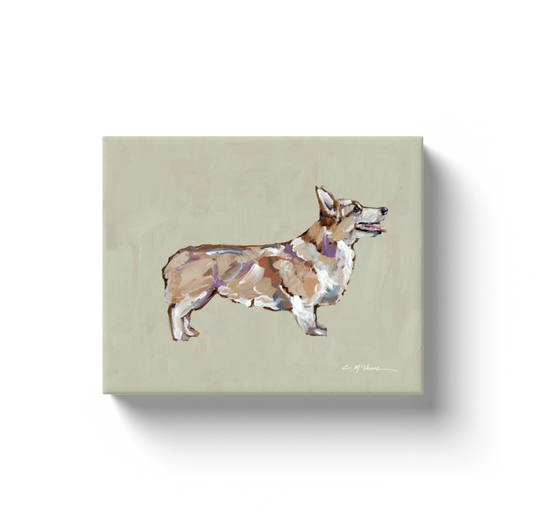Blonde Corgi Dog Canvas Print