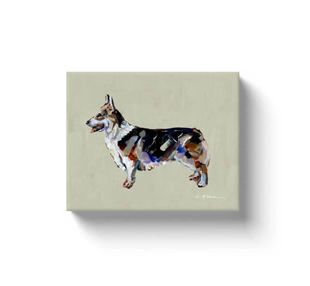 "Corgi Tri" canvas print